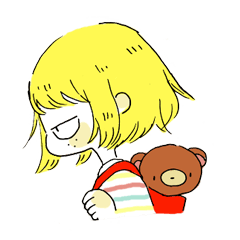 Tomboy with teddy bear