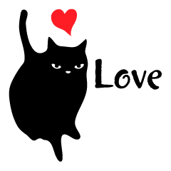 Black cat sticker 4 English Version