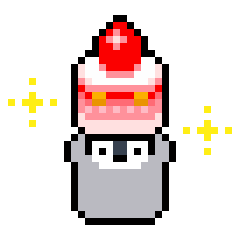 a hungry penguin pixel art