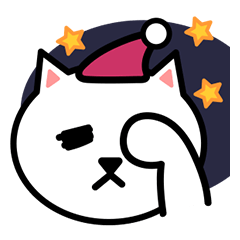 White cat face sticker