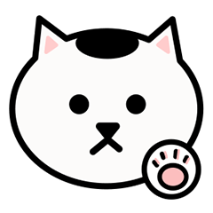 Black and white cat face sticker 3
