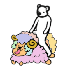 sheep & white bear Sticker