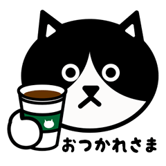 Black and white cat face sticker 1