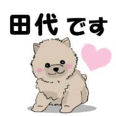 田代さんが使う可愛い子犬の名前スタンプ
