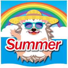 Summer.Sticker of a Hedgehog