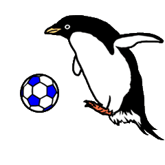 soccer of moving adelie penguin