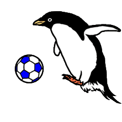 soccer of moving adelie penguin