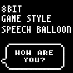 8 BIT game style Speech balloon