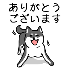 Moving!Sibainu Cute Dog Sticker[Black]
