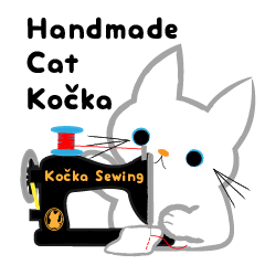 sewing white cat