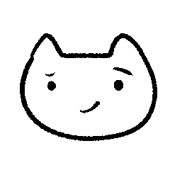 シンプル猫の顔のスタンプ