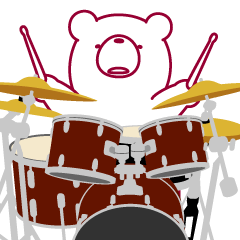 The bear. He plays a Drum set.