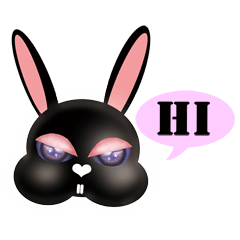 black pinky cool rabbit