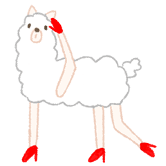 Mr. Alpaca with red high heels