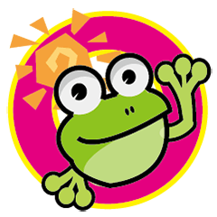 Happy vitality frog.
