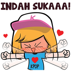 Indah the KPOP Fan Girl Name Sticker