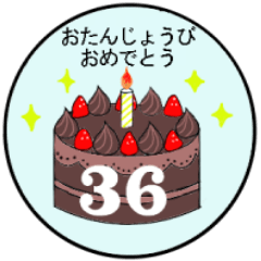 １歳～３６歳までの誕生日ケーキ