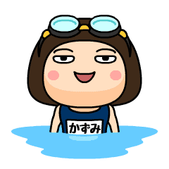 Kazumi wears swimming suit
