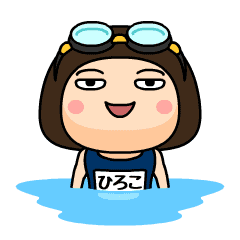Hiroko wears swimming suit
