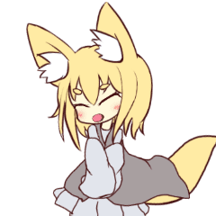 A moving sticker of a fox girl