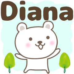 Cute bear stickers name, Diana