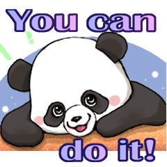 Panda's daily sticker. English version.