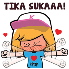 Tika the KPOP Fan Girl Name Sticker