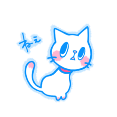 yura's healing white cat stickers