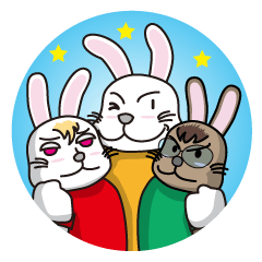 Three rabbits -The progressive form-
