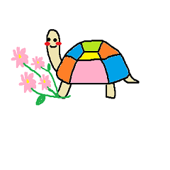 Colorful turtle greeting sticker