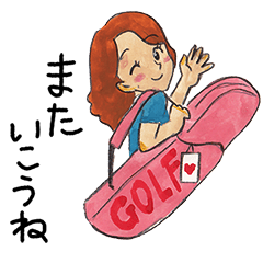 golf stamp watercolor touch girls