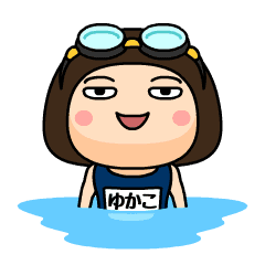 Yukako wears swimming suit