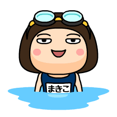 Makiko wears swimming suit