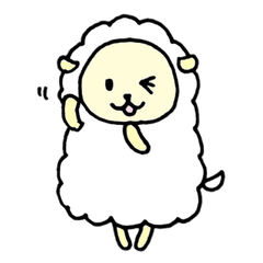 Fluffy sheep sticker of Shirohi 2