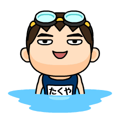 Takuya wears swimming suit