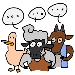 Duck, sheep, goat