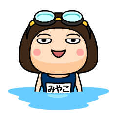 Miyako wears swimming suit