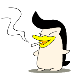 タバコが似合うペンギンの日常会話スタンプ