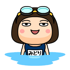 Midori wears swimming suit