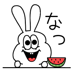 Thick rabbit summer sticker