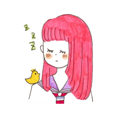 Colorful Colorful girls stamp