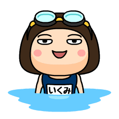 Ikumi wears swimming suit