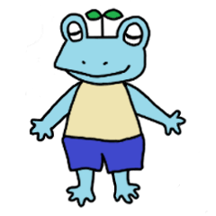 Frog mini version wearing shorts