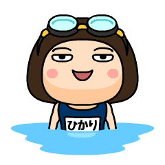 Hikari wears swimming suit