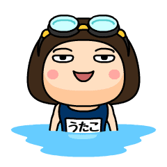Utako wears swimming suit