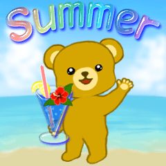 Cute bear in summer