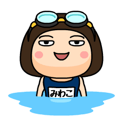 Miwako wears swimming suit