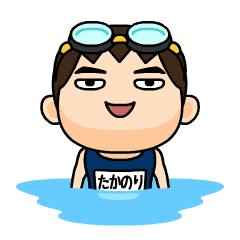 Takanori wears swimming suit