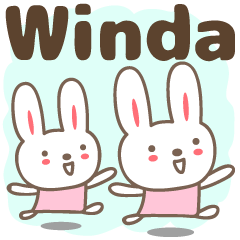 Cute rabbit stickers name, Winda