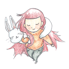 simple life of girl and rabbit